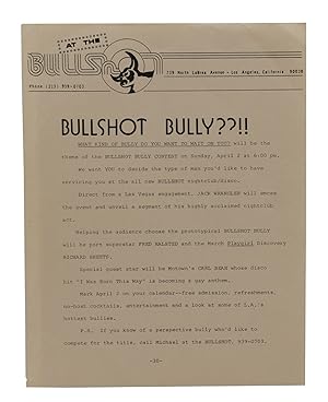 Bullshot Bully  !! [Los Angeles Gay Bar Flier]