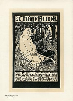 "THE CHAP-BOOK" Litho originale entoilée de Wiliam H. BRADLEY de 1895 / Imp. CHAIX Paris