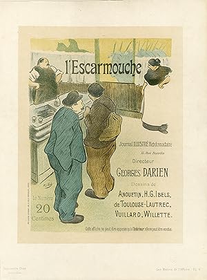 "L'ESCARMOUCHE" Litho entoilée Maîtres de l'Affiche Planche n° 6 H.G. IBELS 1893