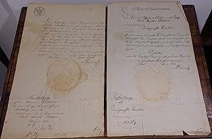 Zwei Bestallungen für Carl Theodor Decker, der 1850 vom Civil-Supernumerar zum Bureau-Assistenten...