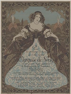 "La MARQUISE DE SÉVIGNÉ" Affiche d'intérieur originale entoilée A. WUYTS 1924