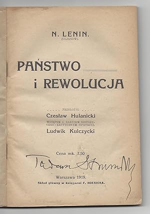[The State and Revolution.] Panstwo i rewolucja. Przelozil Czeslav Hulanicki. Wstepem i Zarysem H...