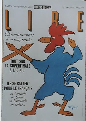 "LIRE - Le Magazine des Livres" Affiche originale entoilée SAVIGNAC 1996