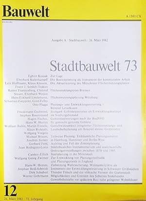 Bauwelt 12/1982. Stadtbauwelt 73.