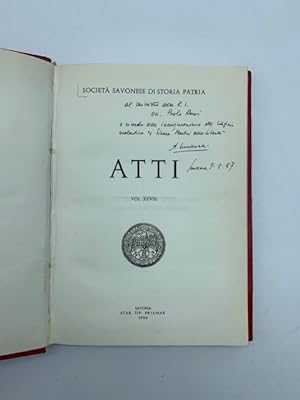 Societa' Savonese di Storia Patria. Atti - vol. XXVIII
