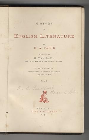 History of the English Literature. Translated by H. Van Laun. With a Preface prepared expressly f...