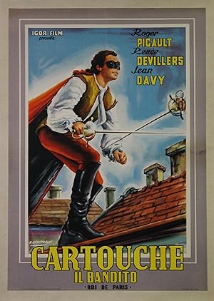 "CARTOUCHE, ROI DE PARIS" Réalisé par Guillaume RADOT en 1948 avec Roger PIGAULT / Affiche origin...