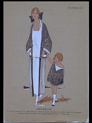 ROBES ART DECO - 1924 - POCHOIR, TRES PARISIEN, FRENCH ART DECO FASHION, DRESS