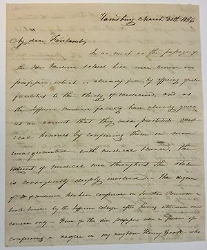 AUTOGRAPH LETTER SIGNED TO DR. FAIRLAMB, FROM WILLIAM HARRIS, A HARRISBURG PHYSICIAN, OPPOSING A ...