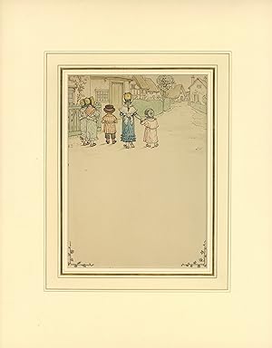 TWO ORIGINAL GRAPHITE, INK AND WATERCOLOR DRAWINGS BY KATE GREENAWAY PUBLISHED IN HER BOOK "UNDER...