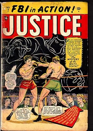 JUSTICE COMICS #7-FIRST ISSUE-BOXING COVER-1947-MARVEL G/VG
