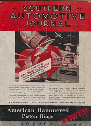 Southern Automobile Journal 8/1942-WWII cover & feature stories-historic ads-G