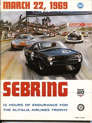 SEBRING 12 HOUR SPORTS CAR RACE PROGRAM-1969-ENTRY LIST-TRACK DIAGRAM-RACE PHOTOS & INFO