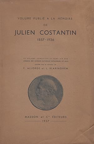 Volume publié à la mémoire de Julien Costantin 1857 - 1936