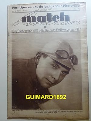 Match Intran n°357 11 juillet 1933