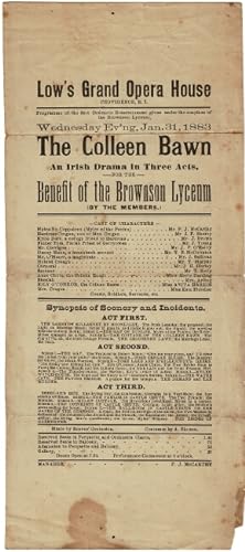 Low's Grand Opera House, Providence, R.I. Programme of the first dramatic entertainment given und...
