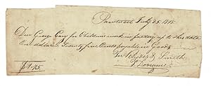 Rhodes & Smith Woollen Factory. Printed receipt, signed by Dorrance