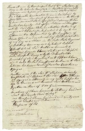 One-page legal document concerning additional pay for service in the Revolutionary War