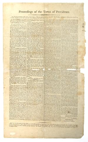 Proceedings of the Town of Providence. The Resolutions.officially detailed below, were, after ful...
