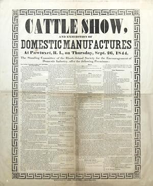 Cattle show, and exhibition of domestic manufactures at Pawtuxet, R.I., on Thursday, Sept. 26, 18...
