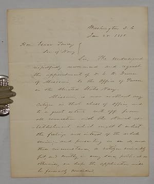 Letter to Secretary of the Navy to Appoint Dr. Dunn as Fleet Paymaster at the Mississippi River S...