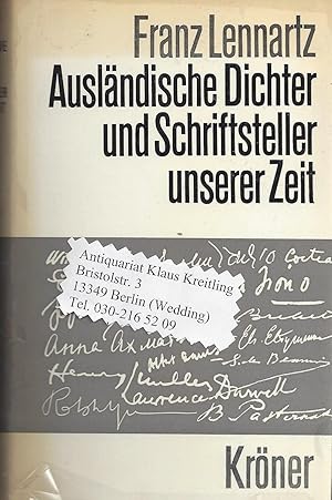 Ausländische Dichter und Schriftsteller unserer Zeit. Einzeldarstellungen zur schönen Literatur i...