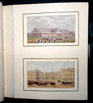 George Baxter, Needle Box miniatures. 20 in miniature leather album inc; Crystal Palace. Queen Vi...