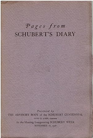Pages from Schubert's Diary (Facsimile edition)
