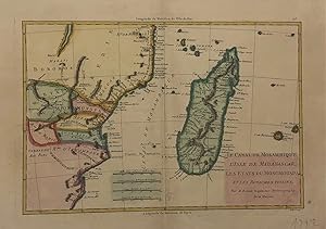 Carte du canal du Mosambique contenant l isle de Madagascar,les Etats du Monomotapa et les Royaum...