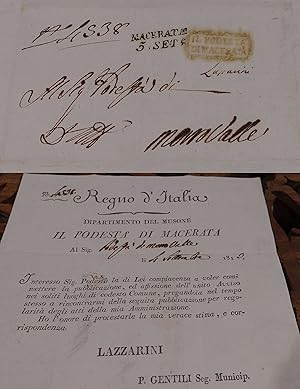 Schöner italienischer Vorphila-Brief aus der Zeit des Königsreichs Italien (mit Napoleon Bonapart...