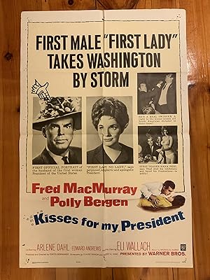 Kisses for My President One Sheet 1964 Fred MacMurray, Polly Bergen