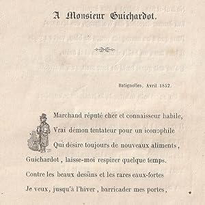 Epître à Monsieur Guichardot, Marchand de dessins et d'estampes anciennes.