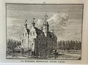 [Antique copperplate engraving/etching] De Ridder Hofstad Oude Gein, 1745-1774.