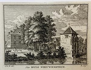 [Antique copperplate engraving/etching] Het Huis Nieuwenstein, 1745-1774.