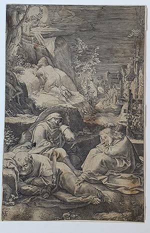 [Antique print, engraving, 1653] The Agony in the Garden / Christus op de Olijfberg (set title: P...
