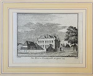 [Antique print] Het Huis te Baarland van agteren, 1743.