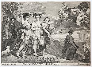 [Original print, etching] Mercury beholds Herse, ca 1728/Mercurius aanschouwt koningsdochter Herse.