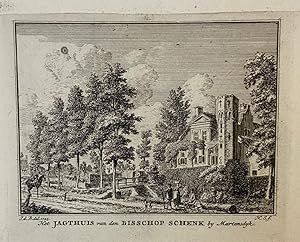 [Antique print] Het Jagthuis van den Bisschop Schenk bij Martensdijk.