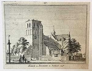 [Antique print] Kerk te Doorne in Peetland, 1738.