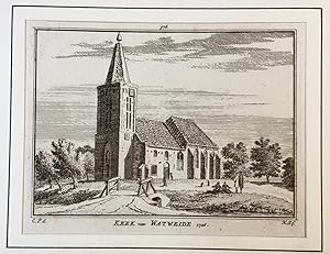 [Antique print] Kerk van Watweide 1726.