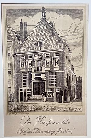 [Lithography/lithografie] "De Hoofdwacht: Zetel der Vereeniging Haerlem", 1924.