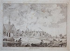 [Antique print, etching] Spaarendam/Spaarndam. ca. 1760.