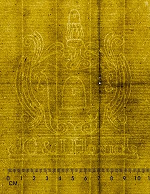 Blank sheet of laid paper with watermark C & I Honig with arms and beehive