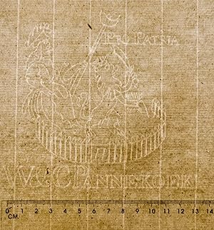 Blank sheet of laid paper with watermark W & C Pannekoek underneath Garden of Holland or Maid of ...