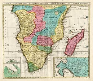 Antique Map-SOUTH AFRICA-TANZANIA-MADAGASCAR-Elwe-1792