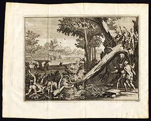 Antique Print-PANAMA-TREE DWELLING INDIANS-VASCO DE BALBOA-Pl. 31-vd Aa-1707
