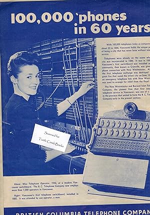 British Columbia Telephone Company Original Advertisement from 1946