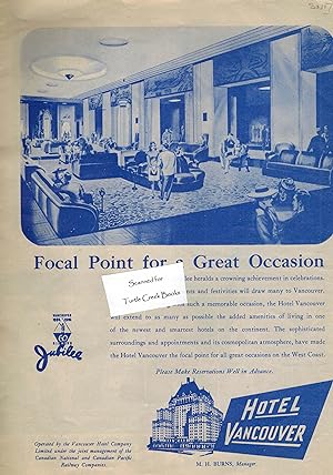 Hotel Vancouver Original Advertisement from 1946