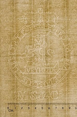 Blank sheet of laid paper with watermark Vrijheid with underneath MS & Co