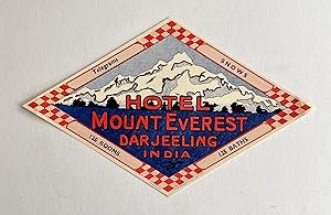 Original Vintage Luggage Label - Hotel Mount Everest, Darjeeling India